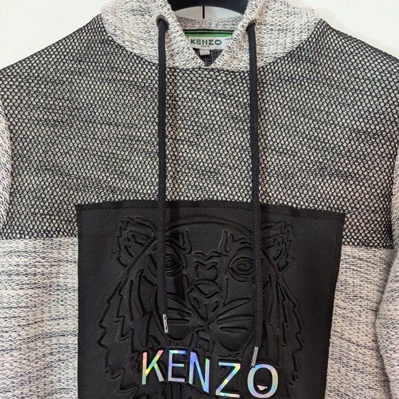 KENZO Paris Women's Embossed Black Lucky Tiger Hoodie - Size M - Picture 2 of 11